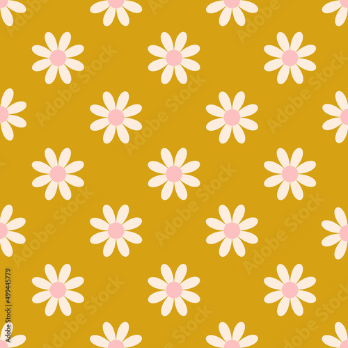 Chamomile flower. Spring and summer floral pattern