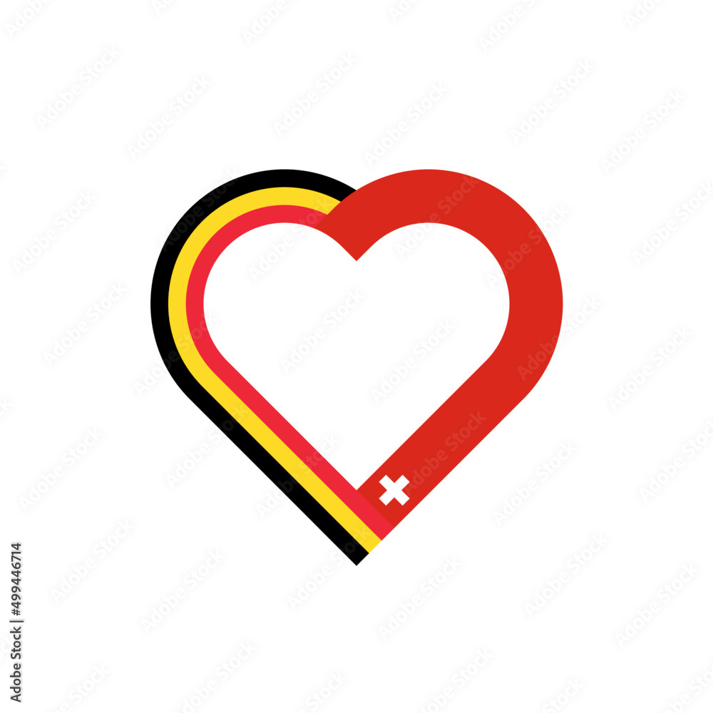 unity concept. heart ribbon icon of belgium and switzerland flags. vector illustration isolated on white background unity concept. heart ribbon icon of belgium and switzerland flags. vector illustration isolated on white background