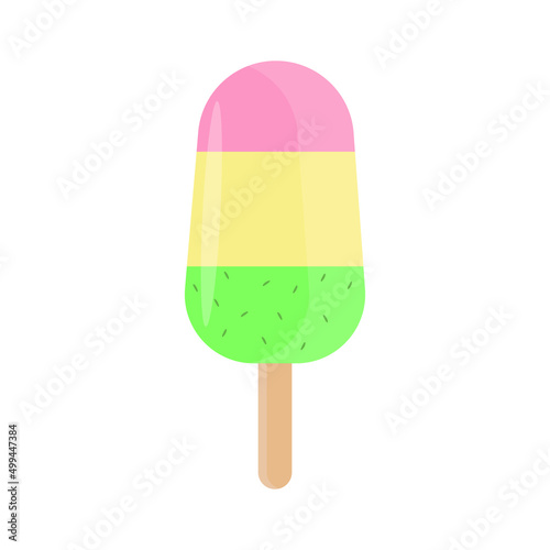 Obraz na płótnie Fruit ice cream, fruit ice cream on a stick, vector w salonie