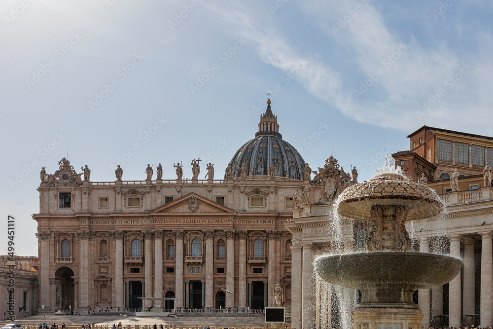 Vatican, Italy; 03 29 2022; Photograph of Saint Peter's Basilica in the Vatican