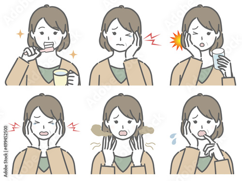 口の中に異常がある中年女性