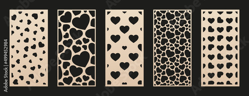 Foto Laser cut patterns collection with hearts