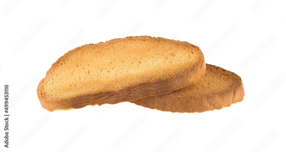piece of sweet dried bread isolated on white background piece of sweet dried bread isolated on white background