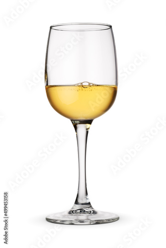 White wine glass isolated on white.