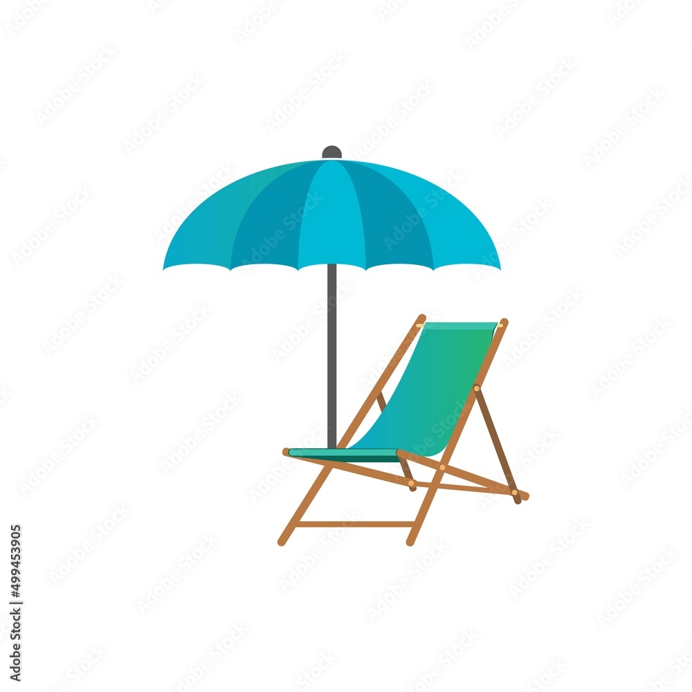 umbrella table sea logo vector