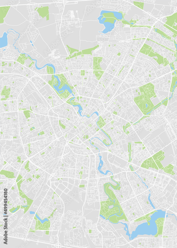 Fototapeta premium City map Minsk, color detailed plan, vector illustration