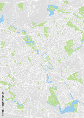 City map Minsk, color detailed plan, vector illustration