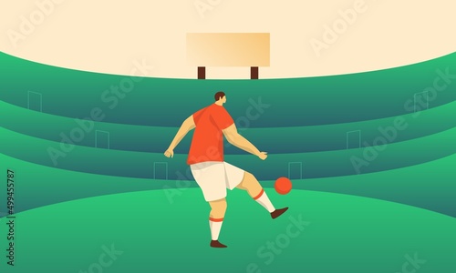 Football Player Juggling A Ball In The Stadium