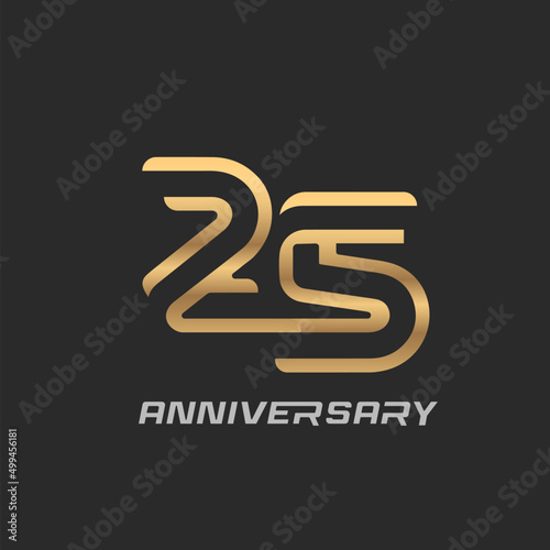 25 years anniversary celebration logotype with elegant modern number