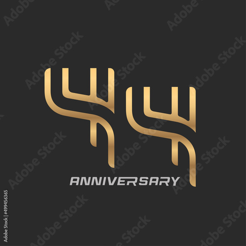 44 years anniversary celebration logotype with elegant modern number photo
