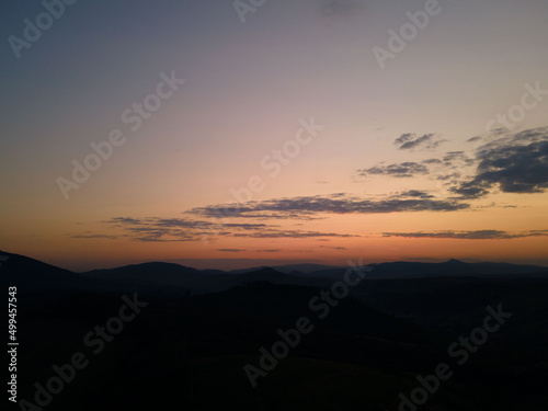 view of sunset in the mountains