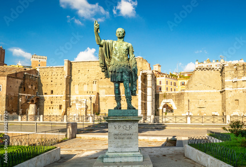 Statue of emperor Nerva at Roman Forum, Rome, Italy photo