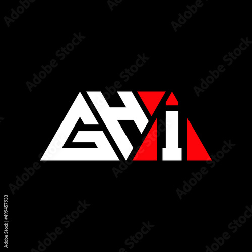 GHI triangle letter logo design with triangle shape. GHI triangle logo design monogram. GHI triangle vector logo template with red color. GHI triangular logo Simple, Elegant, and Luxurious Logo...