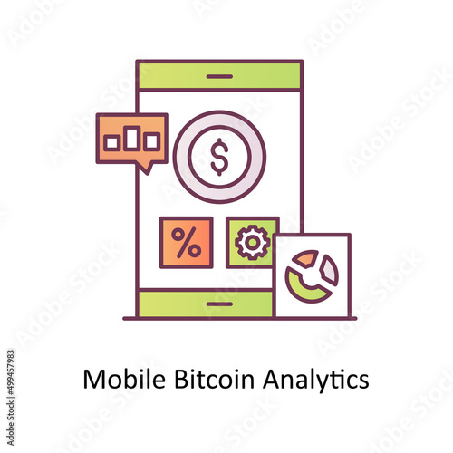 Mobile Analytics vector Outline Icon Design illustration. Mobile Marketing Symbol on White background EPS 10