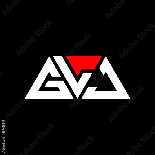 Fototapeta Naklejka Na Ścianę i Meble -  GLJ triangle letter logo design with triangle shape. GLJ triangle logo design monogram. GLJ triangle vector logo template with red color. GLJ triangular logo Simple, Elegant, and Luxurious Logo...