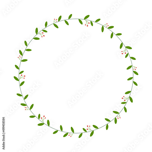 Wallpaper Mural Round floral wreath frame. For greeting card, wedding , birthday card, invitation, Easter decor. Vector illustration. Torontodigital.ca