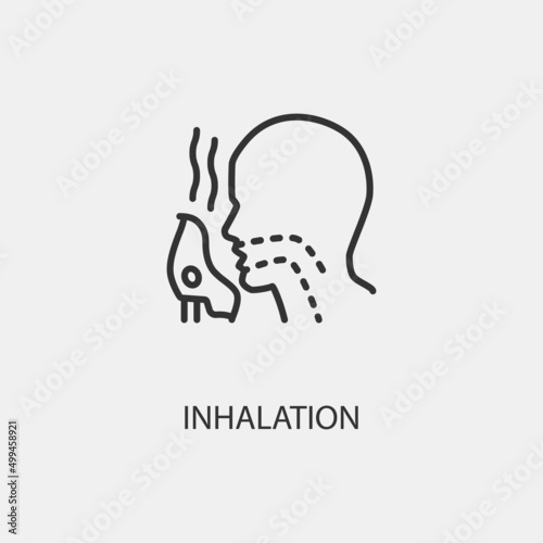  Inhalation  vector icon illustration sign