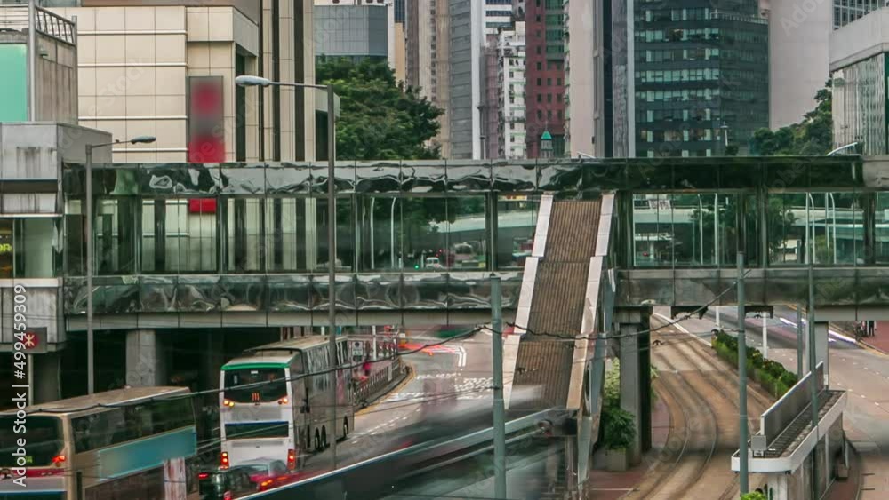 Hong Kong traffic timelapse in Central District of Hong Kong. Hong Kong traffic timelapse in Central District of Hong Kong.