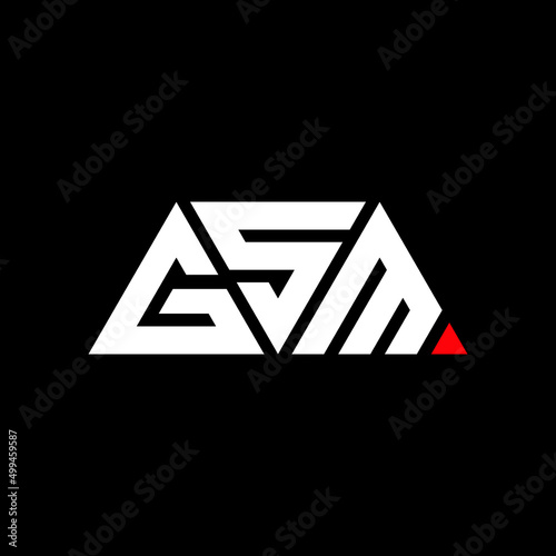 GSM triangle letter logo design with triangle shape. GSM triangle logo design monogram. GSM triangle vector logo template with red color. GSM triangular logo Simple, Elegant, and Luxurious Logo...
