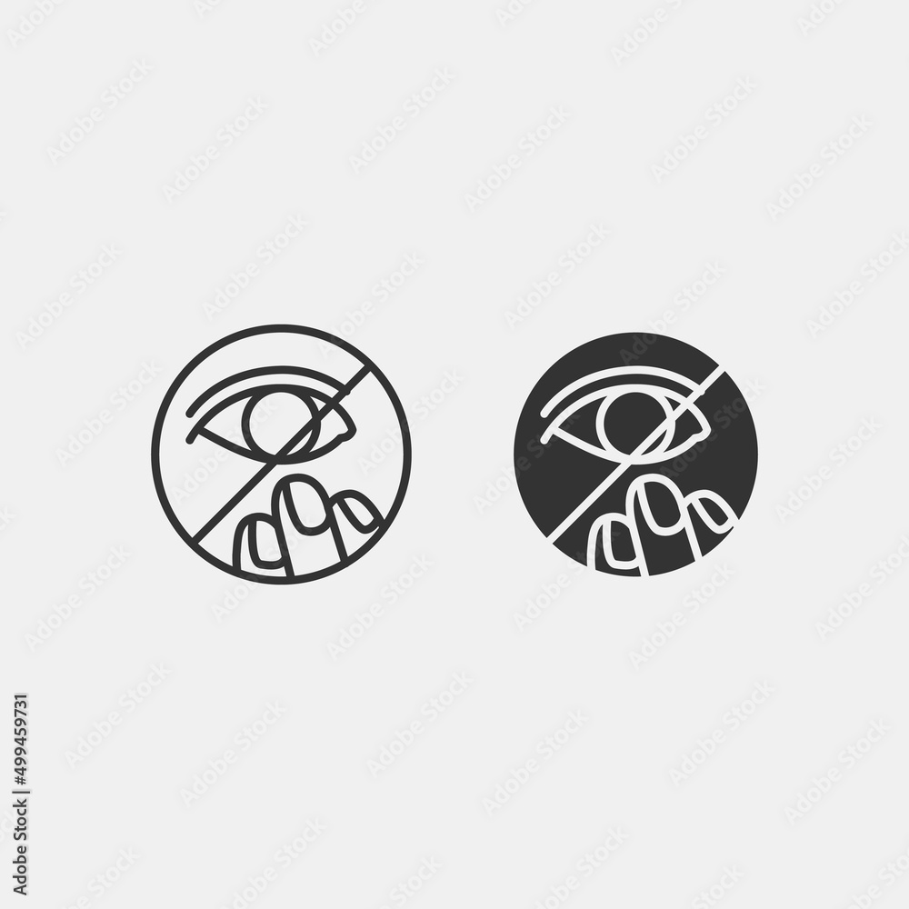 Dont_touch_eye vector icon illustration sign Dont_touch_eye vector icon illustration sign