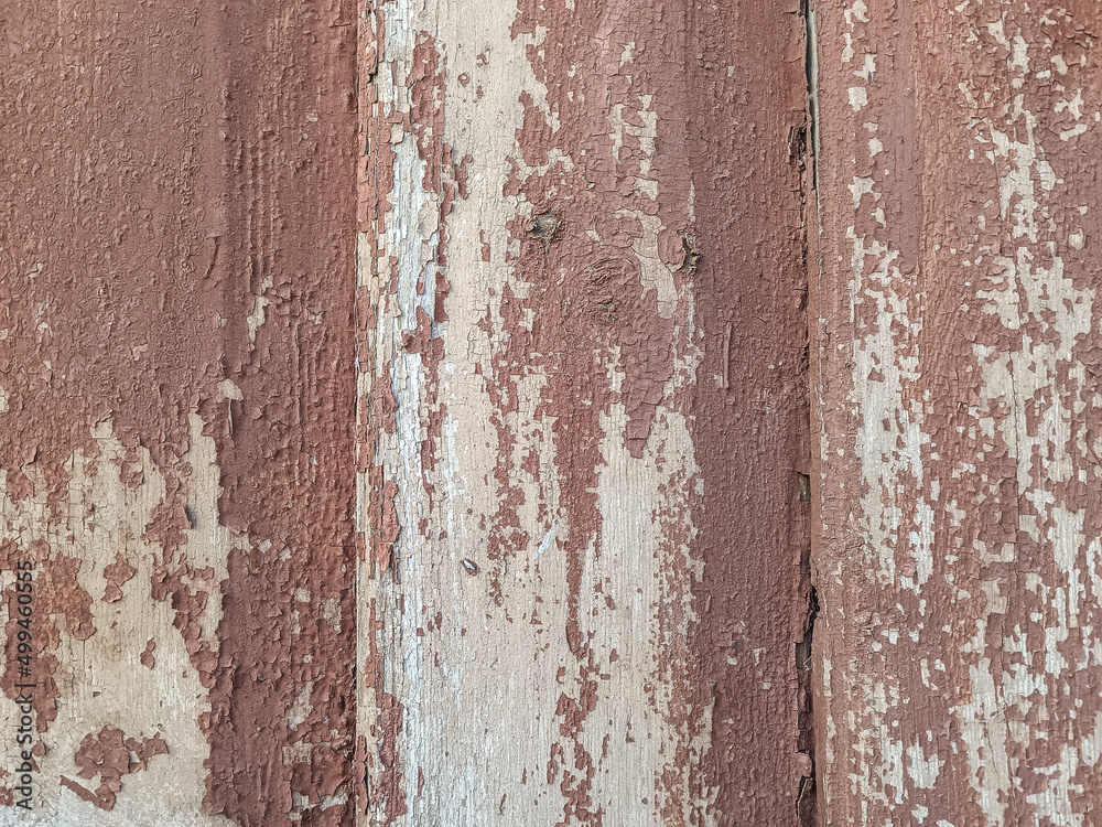 Ancient vintage wood background with cracked old paint