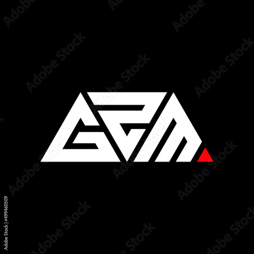 GZM triangle letter logo design with triangle shape. GZM triangle logo design monogram. GZM triangle vector logo template with red color. GZM triangular logo Simple, Elegant, and Luxurious Logo... photo