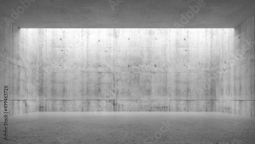 Fototapeta Naklejka Na Ścianę i Meble -  Abstract empty concrete interior, blank room with ceiling light