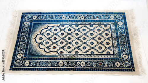 Decorative Prayer rug, mat on white background