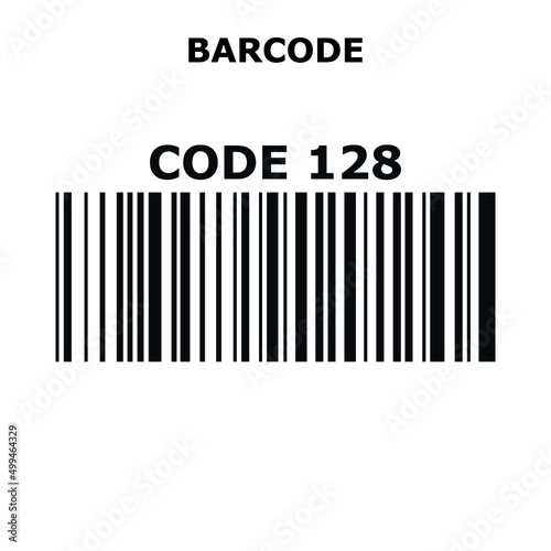 Barcode country. 1-D One-Dimensional Barcode Types. Set, collection of barcodes isolated on white background.Marketing, the concept of the Internet. Code 128