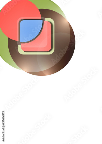 Abstract geometric pattern background texture for poster cover design. Minimal color vector banner template with circles and squares. Vector