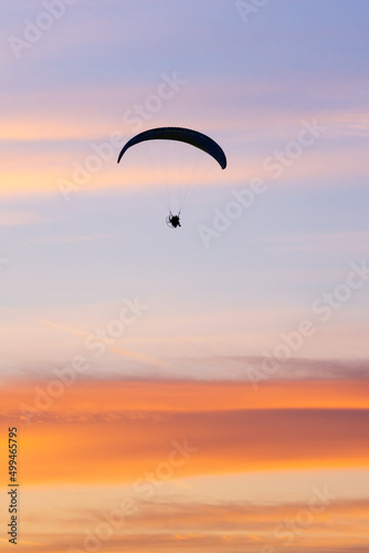 paraglider in the sunset
