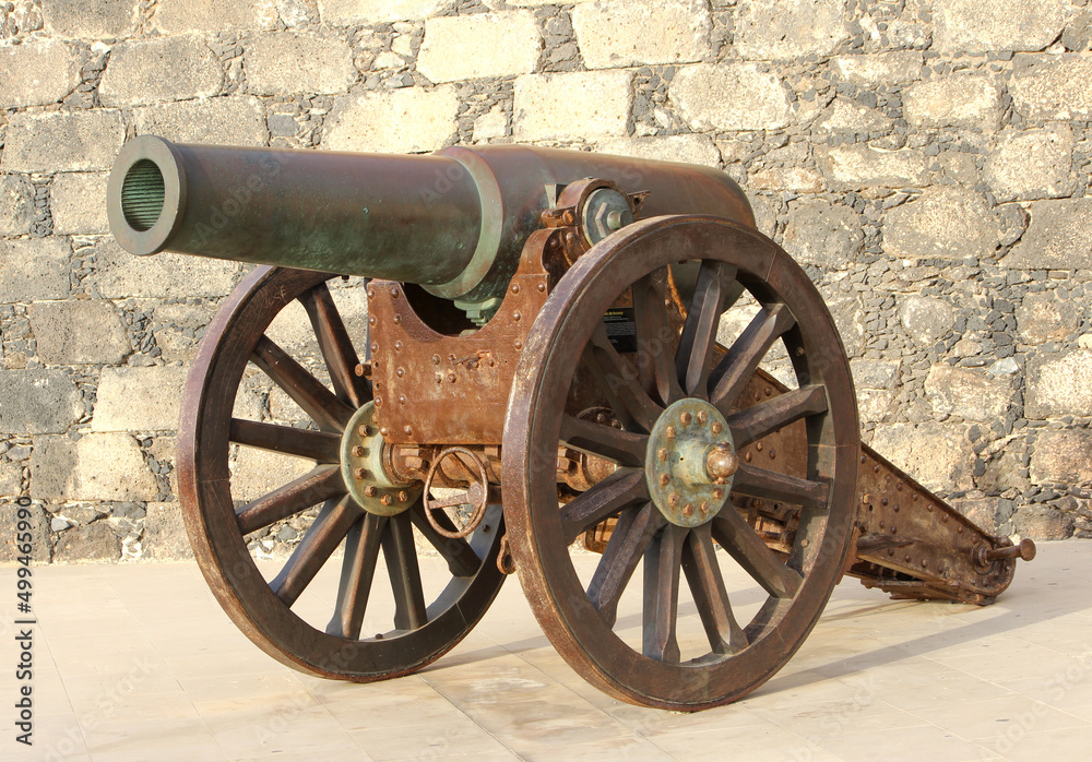 old cannon on the wall