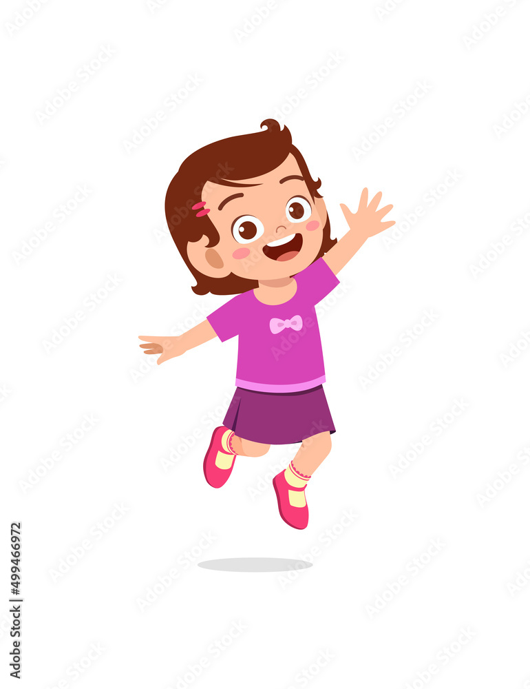 cute little kid jump and feel happy cute little kid jump and feel happy