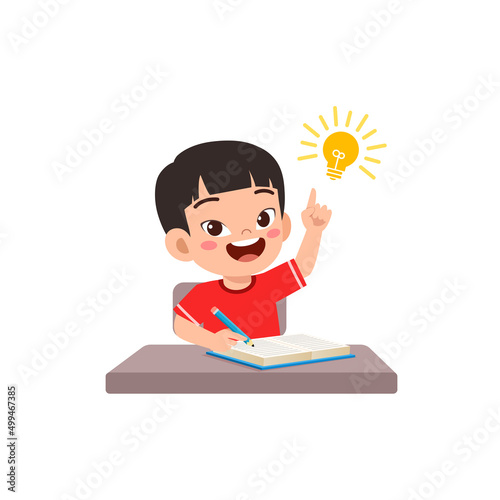 little kid do homework and find the answer