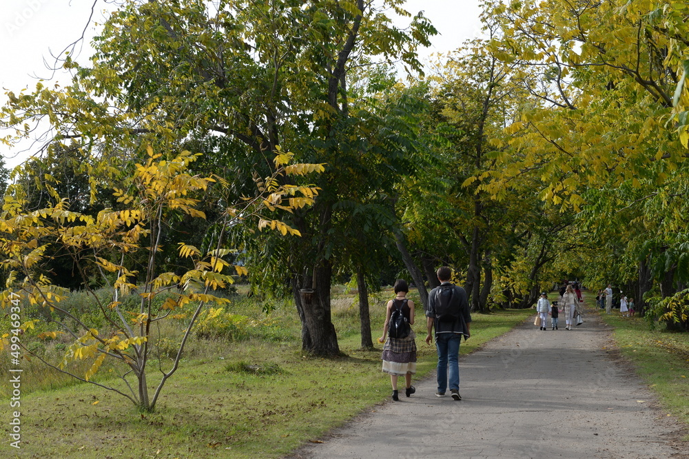 People walk on the territory of the Lisavenko Siberian Horticulture Research Institute of the Siberian Branch of the Russian Academy of Agricultural Sciences People walk on the territory of the Lisavenko Siberian Horticulture Research Institute of the Siberian Branch of the Russian Academy of Agricultural Sciences