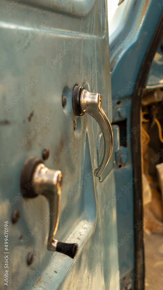 door handles of an old truck