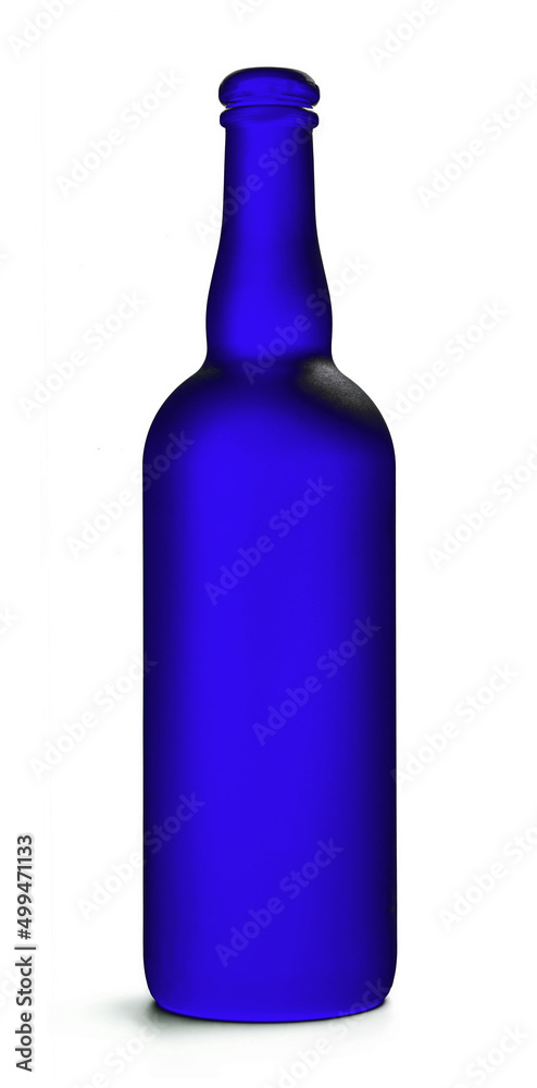 blue wine bottle on white background blue wine bottle on white background