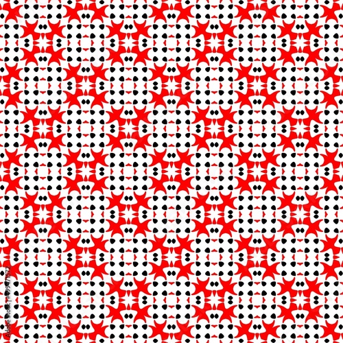 Vector seamless pattern, thin mesh, black & white.Simple stylish abstract geometric background. Monochrome striped texture. Black & white&Red. Design for decor, textile.Design element for prints.