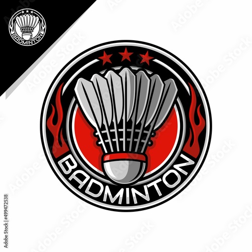 burning badminton logo. for symbols or icons