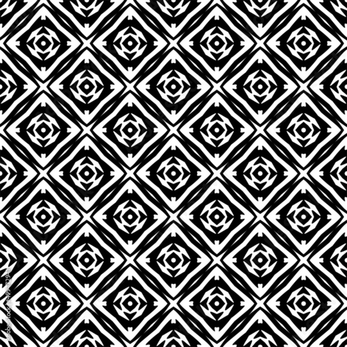Subtle white and Black background. Simple geometric ornament. Delicate graphic texture Seamless Repeat.Seamless pattern. Traditional Arabic design.Simple lattice graphic design.Repeating geometric.