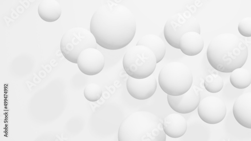 3D Render Ball white color floating in the air with light and shadow on a white background,3d illustration, 3d rendering.