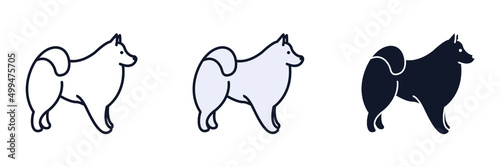 samoyed dog icon symbol template for graphic and web design collection logo vector illustration