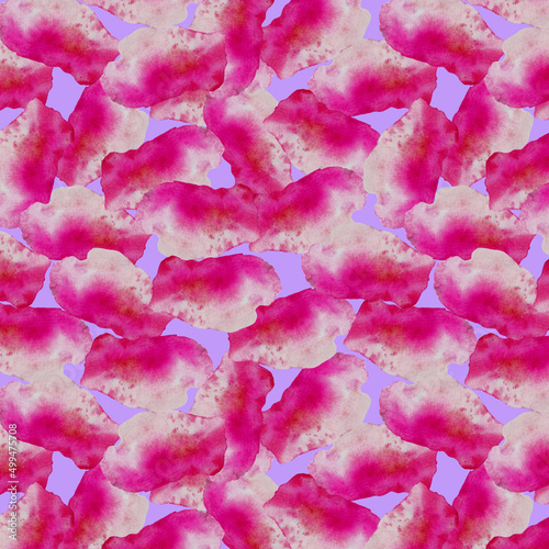 Watercolor abstract simple blobs clipart pattern, pink watercolor spots,  abstractive background, hand drawn, white, pink blobs pattern, purple