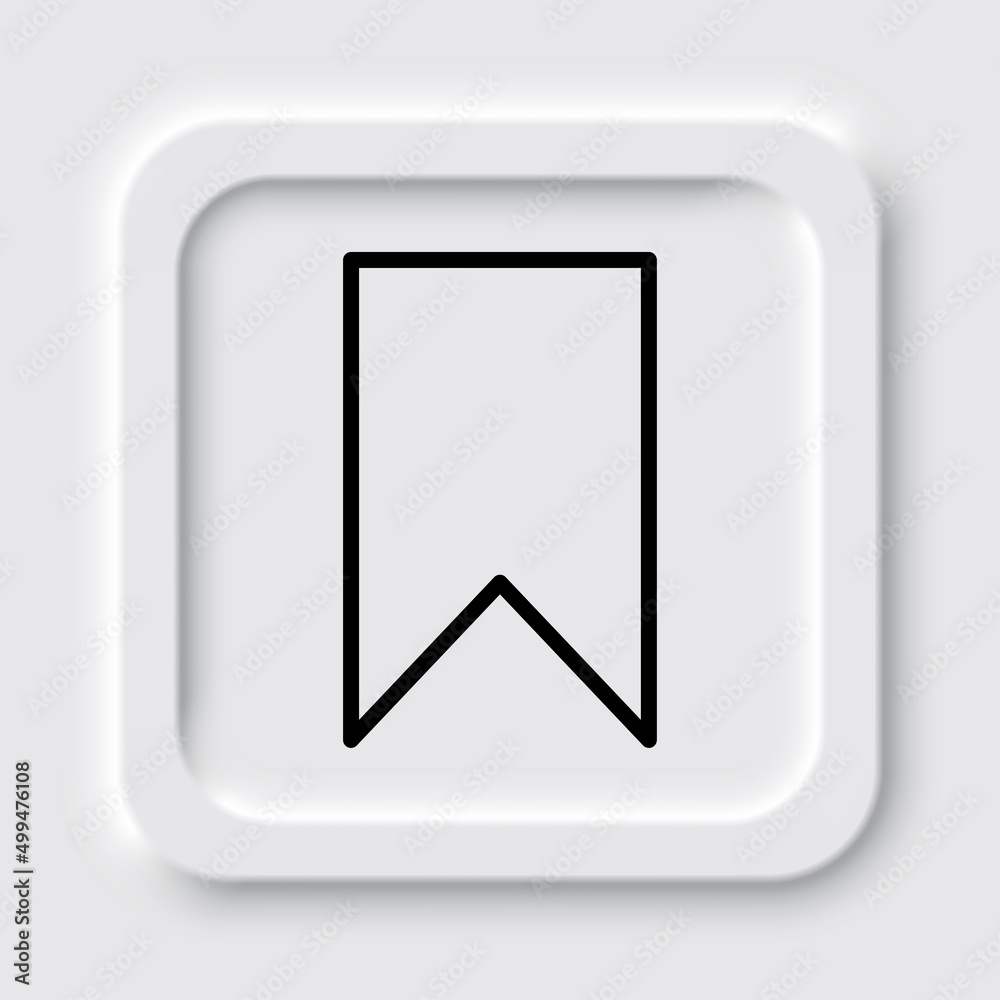 Bookmark simple icon. Flat design. Neumorphism design.ai Bookmark simple icon. Flat design. Neumorphism design.ai