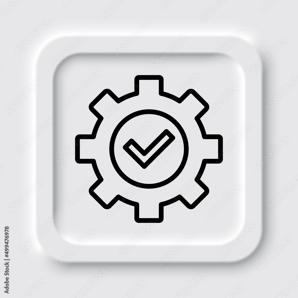 Gear simple icon, vector. Flat design. Neumorphism design.ai Gear simple icon, vector. Flat design. Neumorphism design.ai