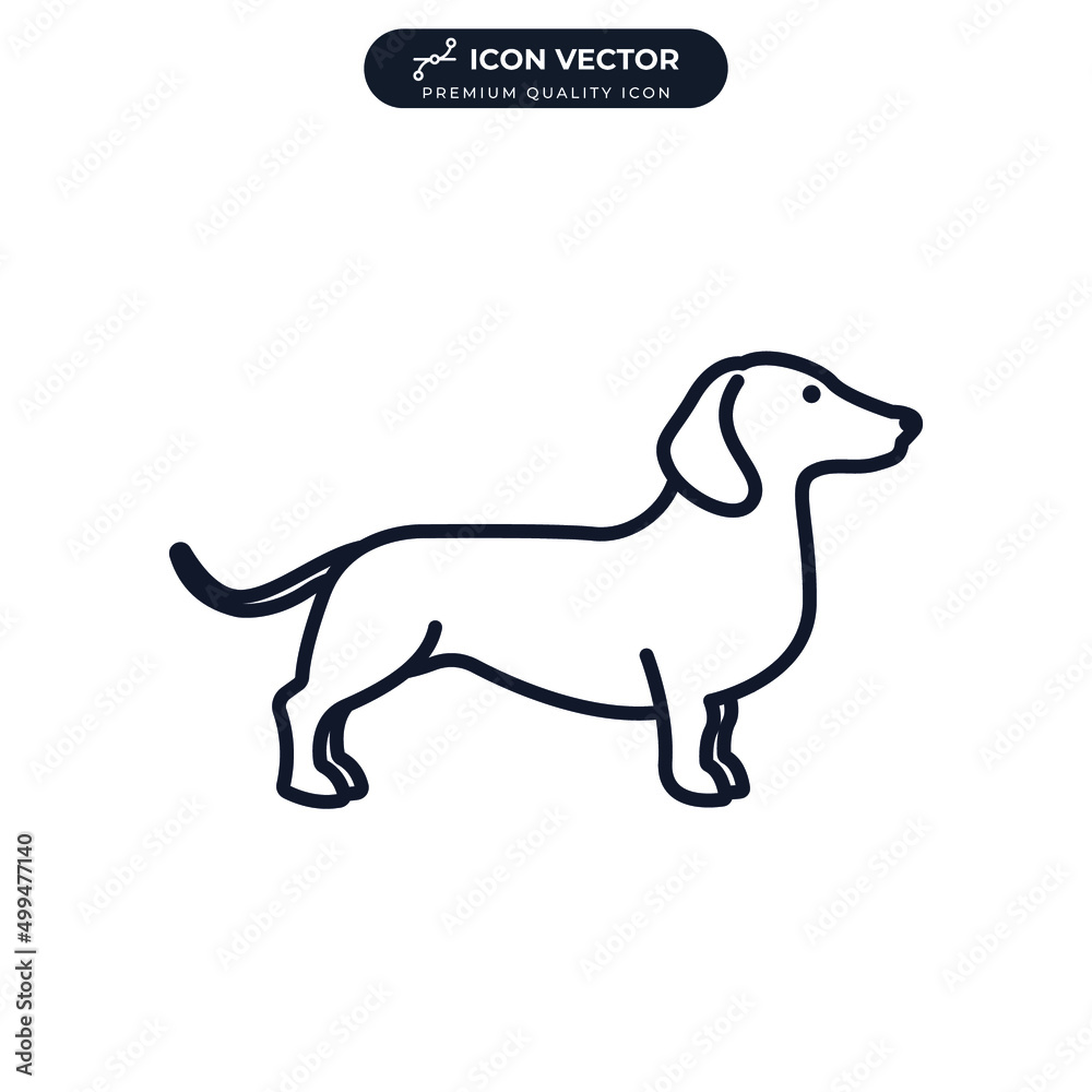 dachshund dog icon symbol template for graphic and web design collection logo vector illustration