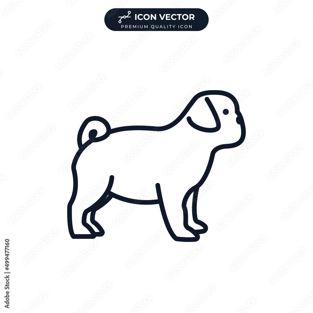 pug puppy dog icon symbol template for graphic and web design collection logo vector illustration pug puppy dog icon symbol template for graphic and web design collection logo vector illustration
