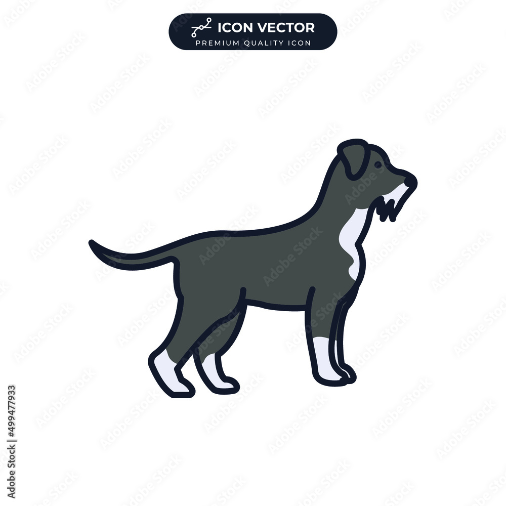 schnauzer dog icon symbol template for graphic and web design collection logo vector illustration