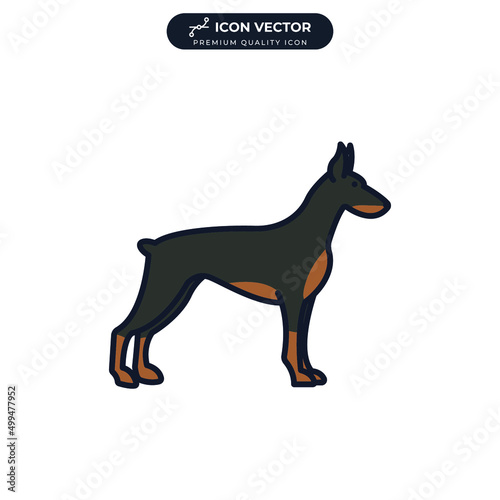 doberman dog icon symbol template for graphic and web design collection logo vector illustration