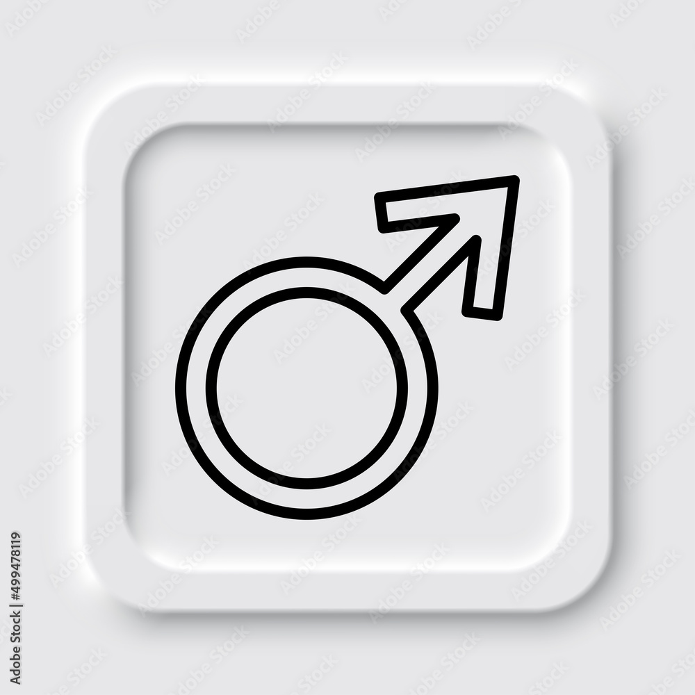 Male simple icon vector. Flat design. Neumorphism design.ai Male simple icon vector. Flat design. Neumorphism design.ai